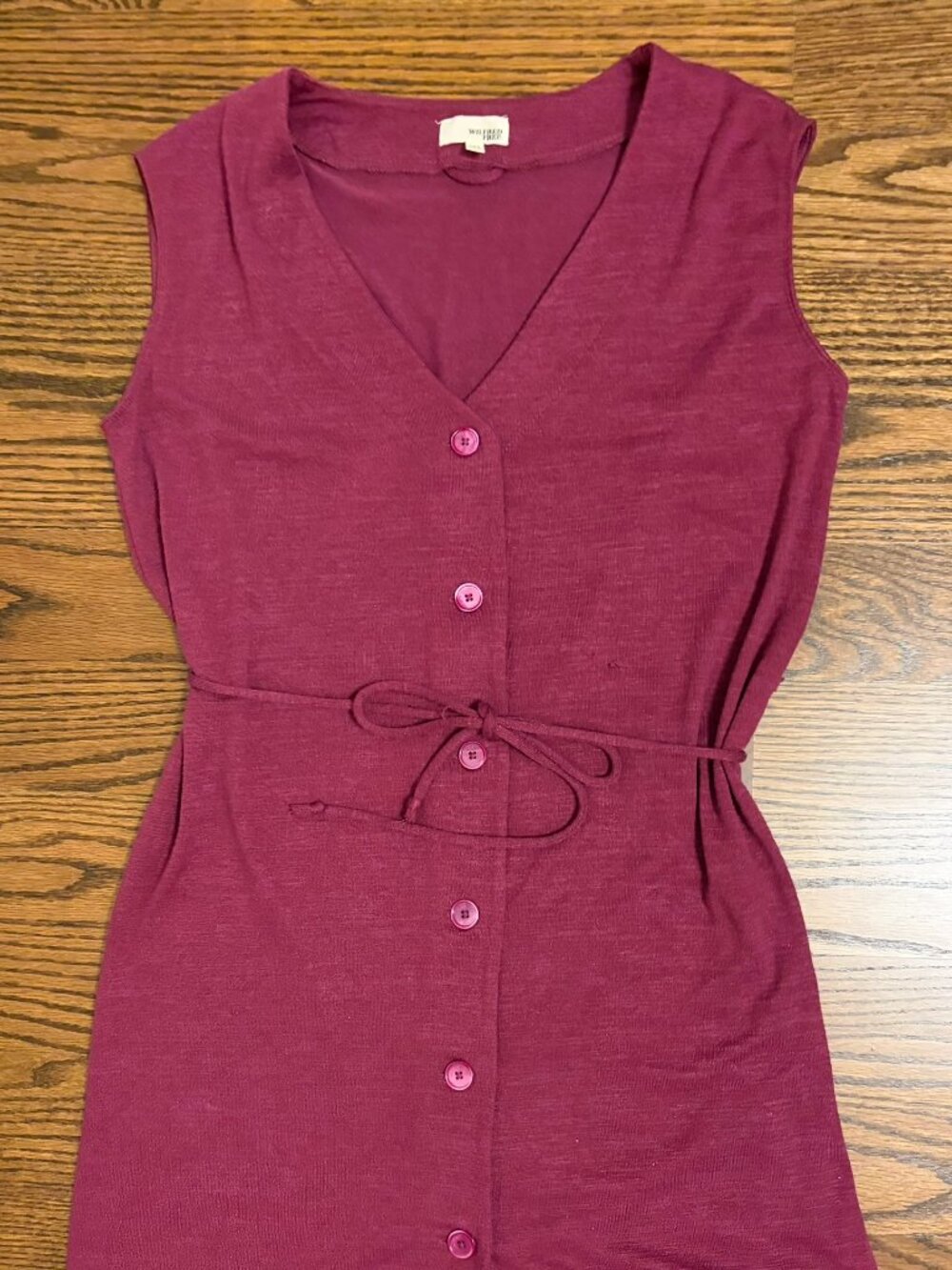Wilfred Free Button-front Tie Waist Mini Dress